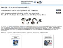Tablet Screenshot of lichtmaschine-reparieren.de